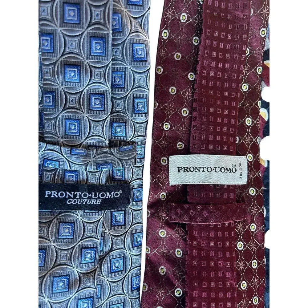 NWOT 6 Men’s Silk Neckties Name Brands Pronto-Uomo Cape Cod Ziggurat Ponti